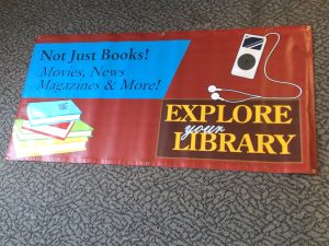Explore Your Library vinyl banner
